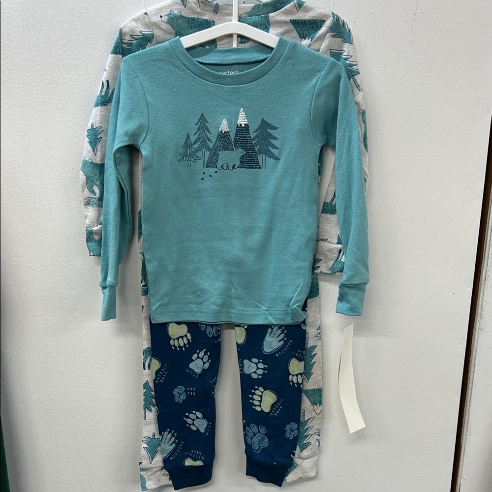 Carter's Teal and Blue Bear Print Pajama Set